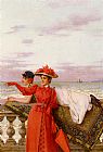 Vittorio Matteo Corcos Canvas Paintings - Looking Out To Sea